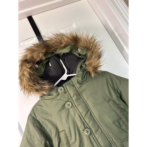 Gap Toddler Baby‎ Coldcontrol Max Hooded Parka Jacket Olive Green Size 2 Years - Picture 2 of 10